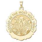 Holy Trinity Scalloped Round Religious Medal