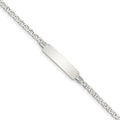 Custom Engraved Sterling Silver Children's Anchor Link ID Bracelet