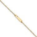 14K Figaro Link ID, Plate with Cut-Out Heart Bracelet