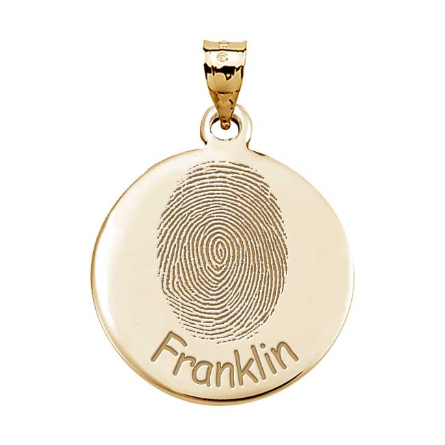 Custom Fingerprint Round Charm or Pendant