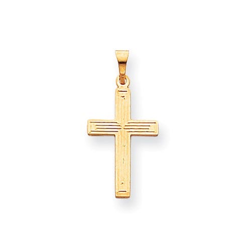 14K Solid Cross Pendant