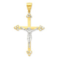 Cz Budded-Ends Crucifix Pendant