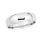 Platinum Approx. 0.24 Inch Half-Round Comfort Fit Lightweight Band