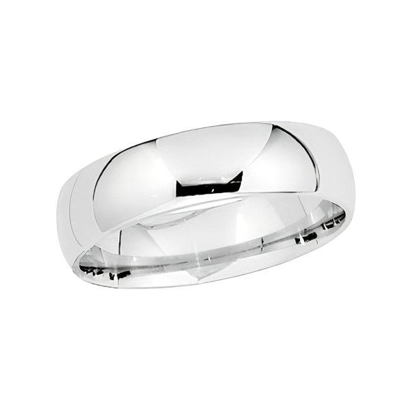 Platinum Approx. 0.24 Inch Half-Round Comfort Fit Lightweight Band