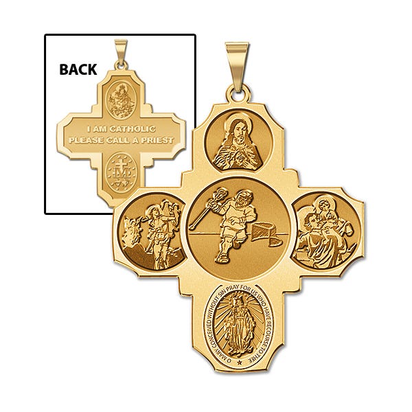 Four Way Cross Lacrosse Medal