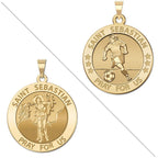 Female Soccer - Saint Sebastian Doubledside Sports Religious Medal