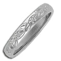 14K White Gold Approx. 0.12 Inch Hand Engraved Fancy Wedding Band