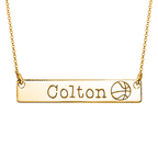 Personalized Horizontal Basketball Name Bar with Adjustable Chain
