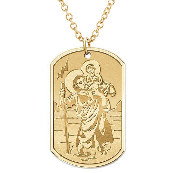 Saint Christopher Dog Tag Religious Medal