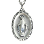 Miraculous Medal With 24 Inch Endless Curb Chain