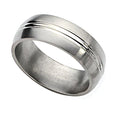 Titanium Grooved Approx. 0.31 Inch Brushed and Polished Wedding Band