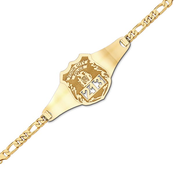 Personalized Police Badge Bracelet with Your Department and Badge Number
