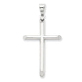 14K White Gold Polished Hollow Rounded Tips Cross Pendant