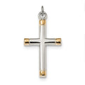 Sterling Silver Cross Pendant With Gold-Plated Tips