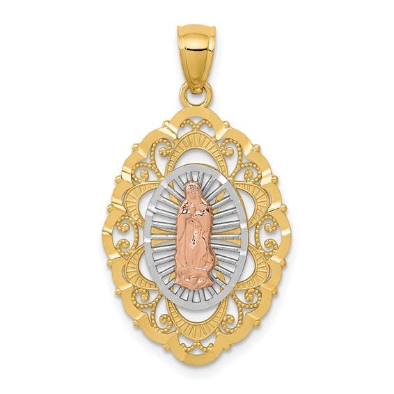 Our Lady Of Guadalupe Scalloped Oval Medal