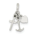 Polished Anchor Heart And Cross Pendant