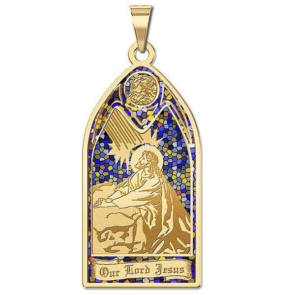 Our Lord Jesus Stained Glass Medal