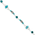 Sterling Silver 9" Turquoise Anklet Bracelet