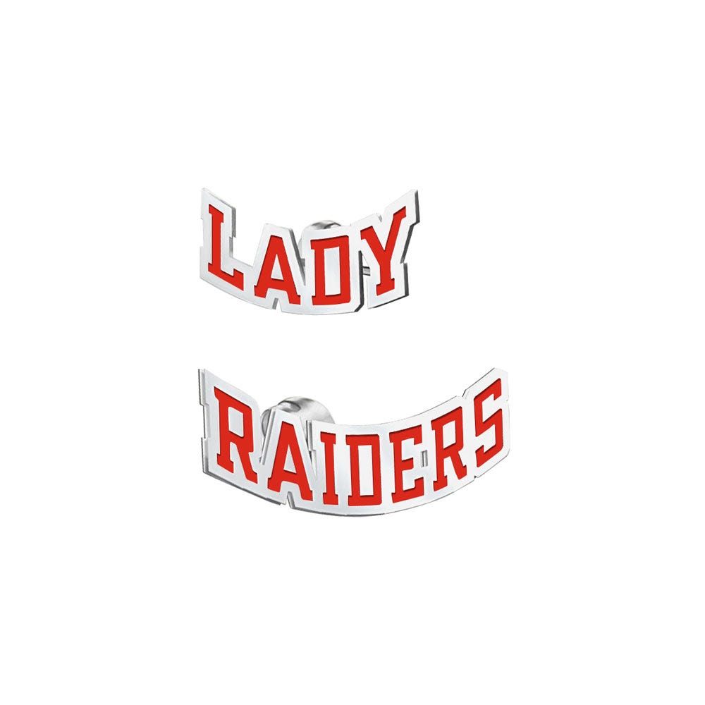 Pair of Texas Tech Color Enamel Lady Raiders Earrings