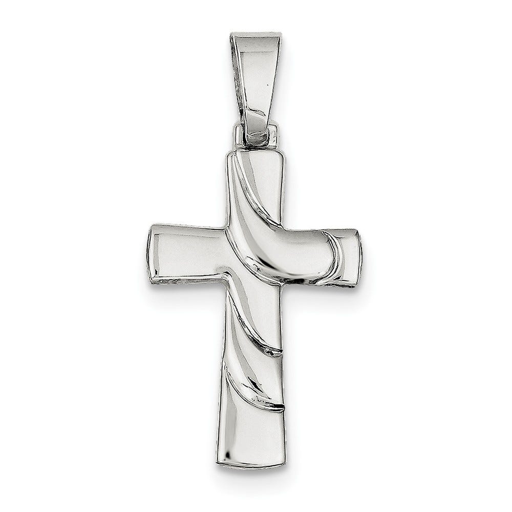 Polished Twist-Arm Cross Pendant