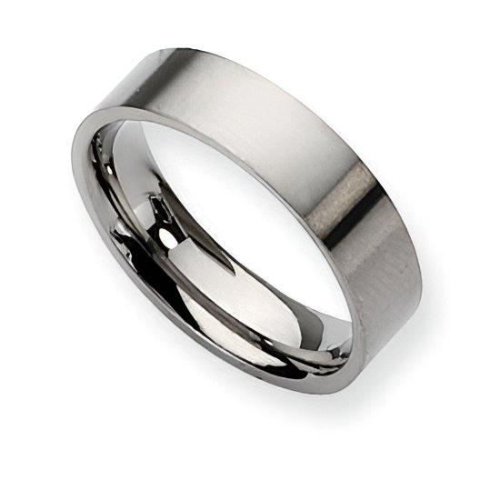 Titanium Approx. 0.24 Inch Brushed Flat Wedding Band