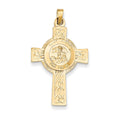 14K Cross With St. Michael Medal Pendant
