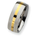 Stainless Steel and 14K Gold Inlay Approx. 0.31 Inch Polished Wedding Band