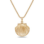 14K Gold Tone Seashell Photo Locket With 18" Chain