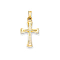 14K Hollow Outlined Cross Pendant