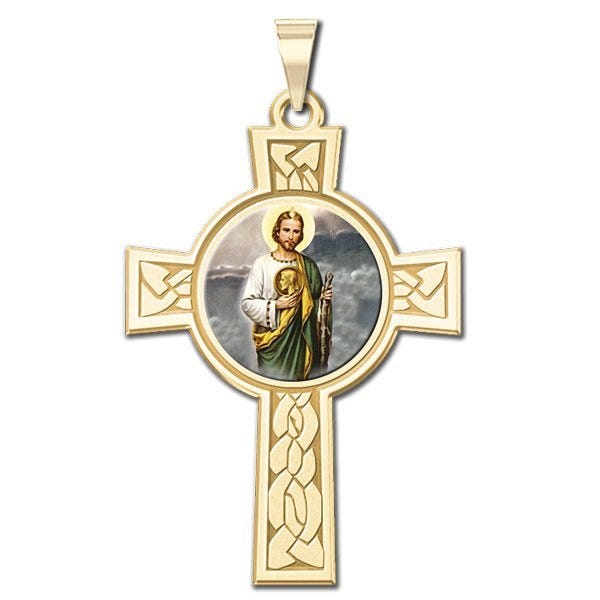 Saint Jude Cross Religious Medal "Color