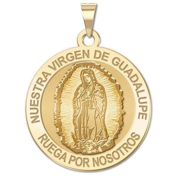 Nuestra Virgen De Guadalupe Round Religious Medal