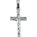 14K White Gold Crucifix Pendant