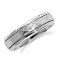 14K White Gold Approx. 0.24 Inch Fancy Wedding Band with Hammer Finish