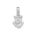 14K White Gold Polished Mariner Crucifix Pendant