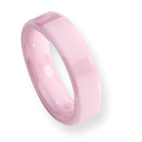 Ceramic Pink Flat Approx. 0.22 Inch Polished Wedding Band