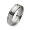 Titanium Grooved Approx. 0.24 Inch Brushed and Polished Wedding Band