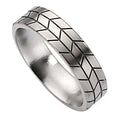 Titanium Tread Design Approx. 0.24 Inch Brushed Wedding Band