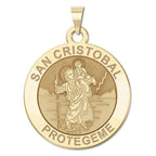 San Cristobal Round Religious Medal