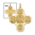Four Way Cross Baseball Religious Medal
