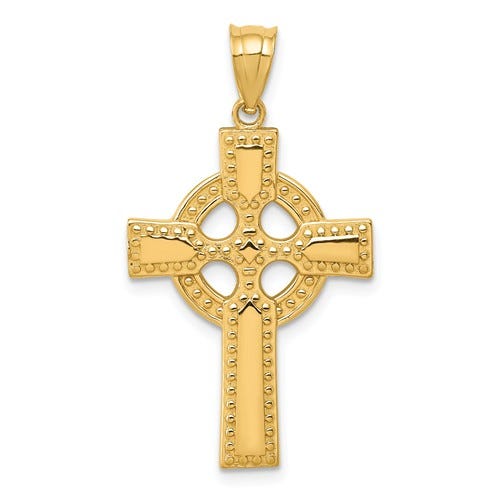 14K Yellow Gold Celtic Cross Pendant