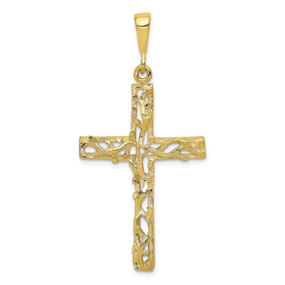 10K Gold Antiqued Cross Pendant