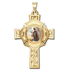 Saint Florian Personalized Fire Badge Cross Religious Color Medal