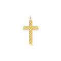 14K Gold Laser Designed Interlaced Pattern Cross Pendant