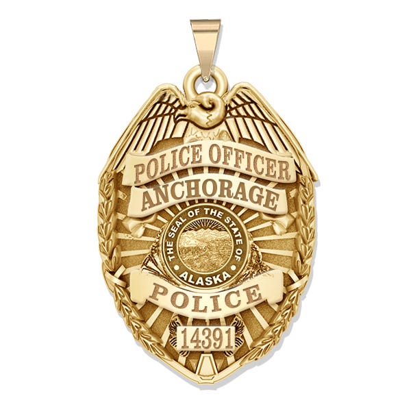Personalized Alaska Police Badge with Your Rank, Number & Department