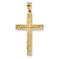14K Gold Diamond-Cut Latin Cross Pendant