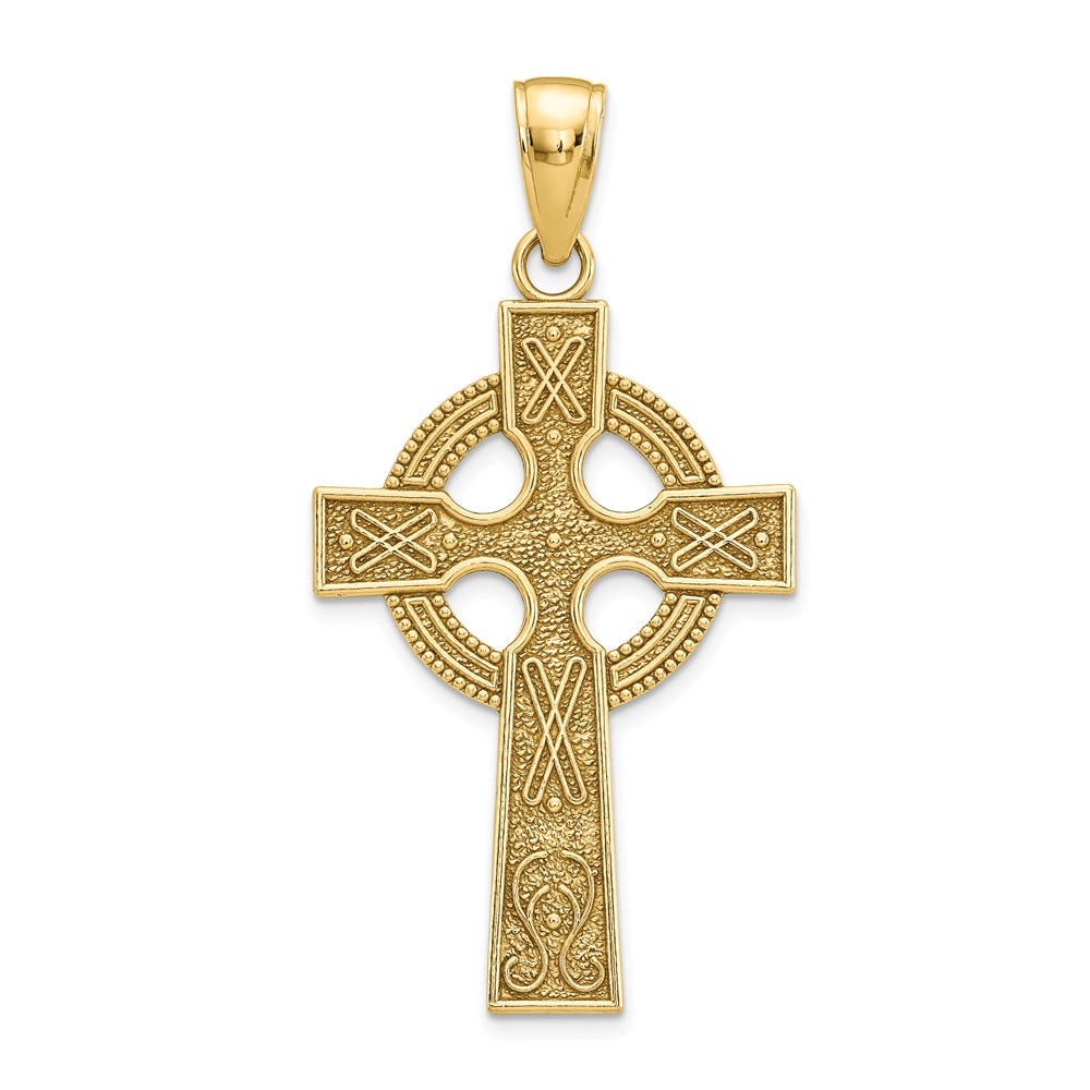 14K Yellow Gold Celtic Cross Pendant