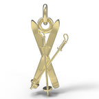 Downhill Skis with Poles Charm(0776)