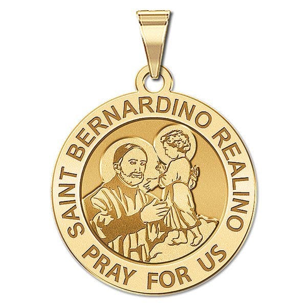 Saint Bernardino Realino (with Christ Child) Round Religious Medal