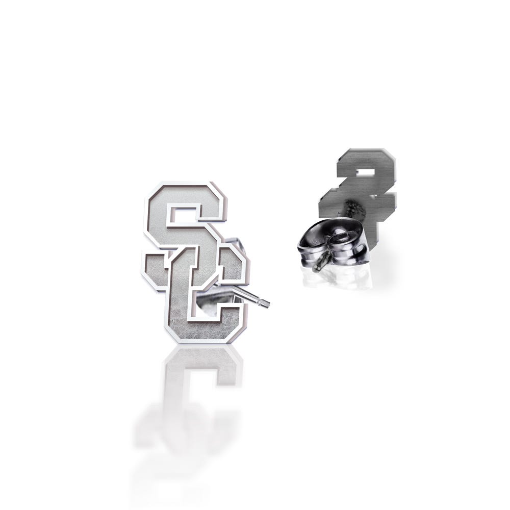 Pair of Usc Interlocking Sc Earrings
