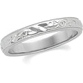 14K White Gold Approx. 0.12 Inch Hand Engraved Fancy Wedding Band